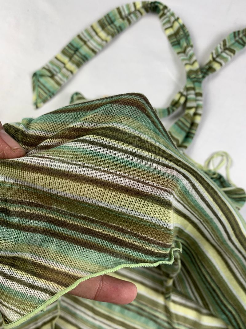 gf Green Stripes Halter Mesh Top (M), foto 6