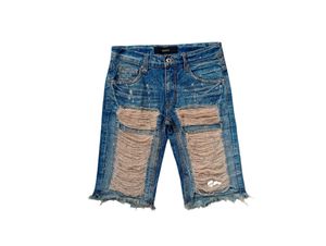 Lagust distressed splattered jeans short