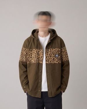 El.Brown Leopard Shirt Hoodie