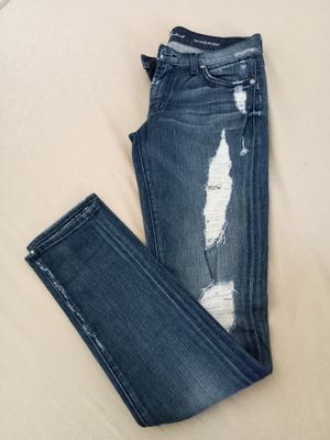 7 For All Mankind Roxanne Women Skinny Ripped Jeans