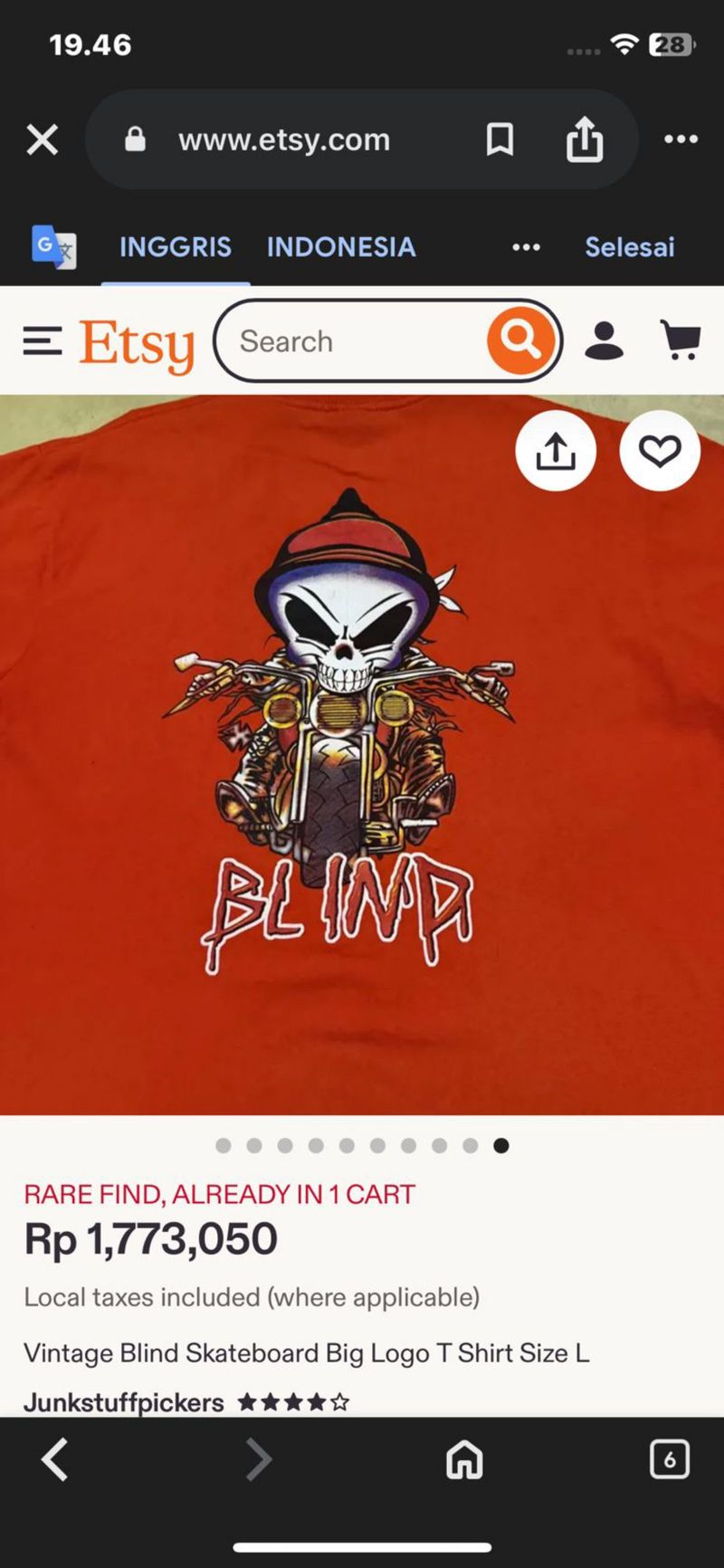 Blind skateboard tshirt, foto 6