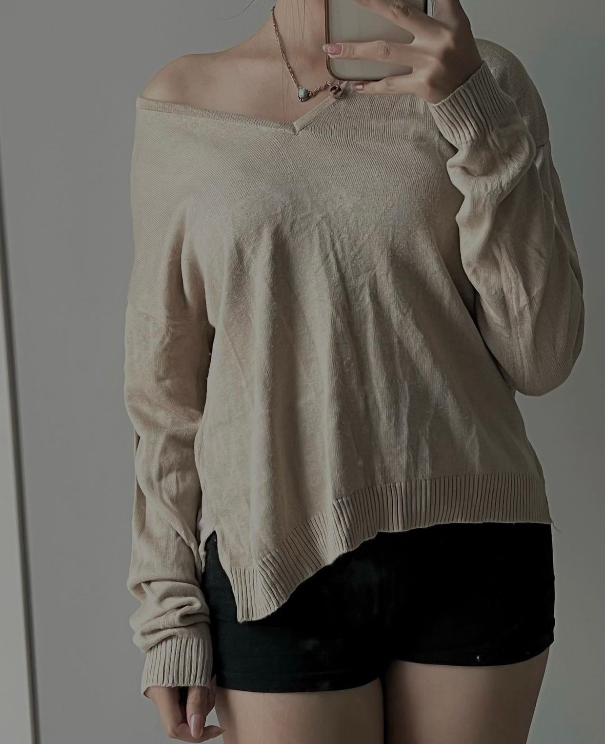 Minimalist Casual Cardigan Wanita tan