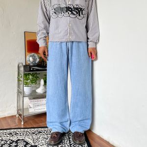 Lighting denim jeans blue baggy fit