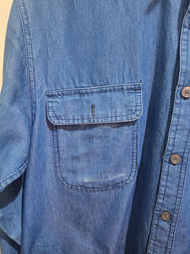 Kemeja denim unisex, foto 6