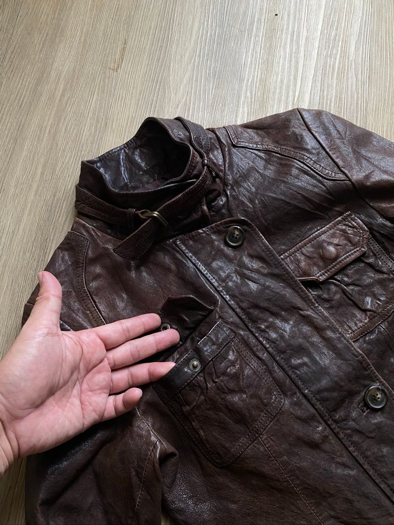 VINTAGE TRUCKER LEATHER JACKET, foto 4