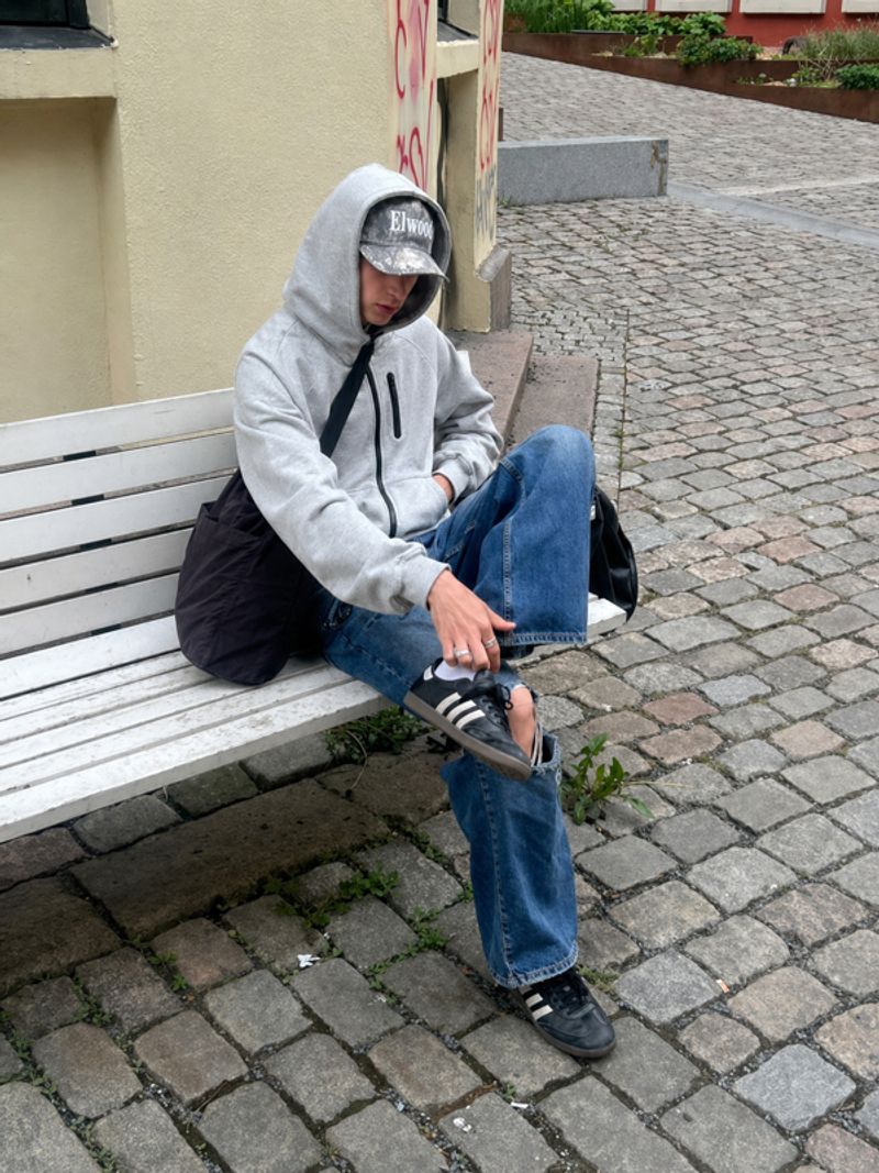 Uniqlo dry tech grey Ziphoodie, foto 4