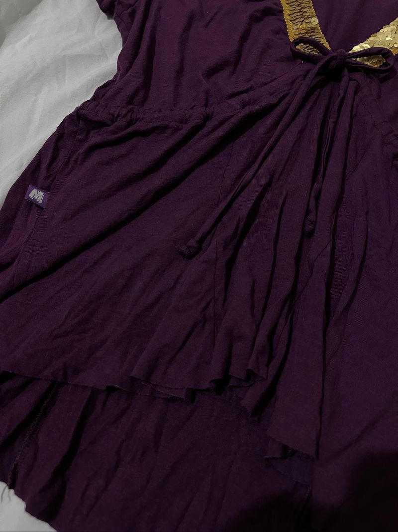 Blouse V-Neck Purple, foto 4