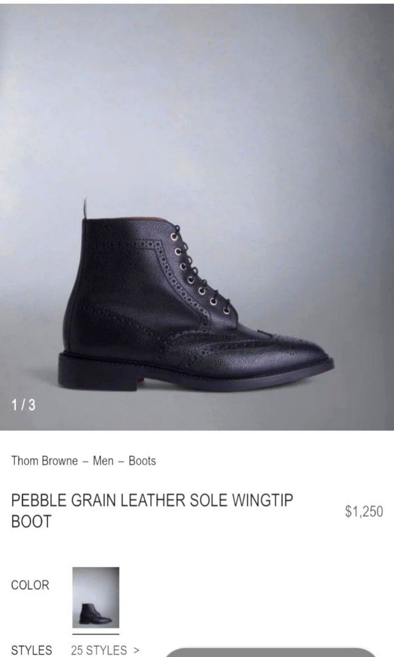 Thom Browne wingtip boots, foto 7