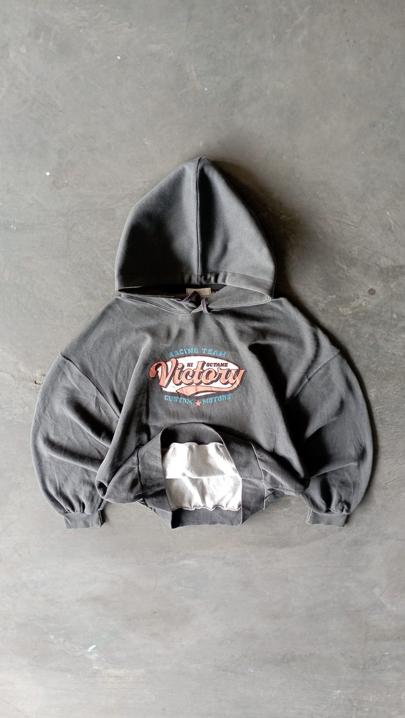 2000's Heavyweight Dark Gray Boxy Hoodie, foto 4