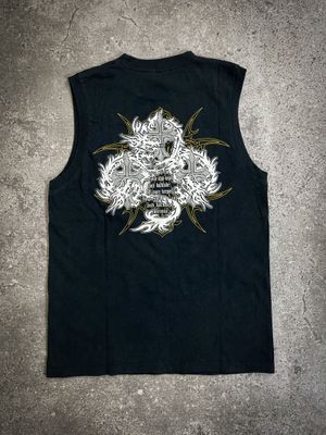 Japanese Brand Beaumere Graphic Cross Tanktop