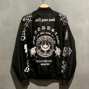 Y2K Casual Bomber jacket Pria white black