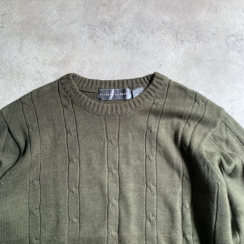 Cable Knit Oscar De Larenta Army, foto 2