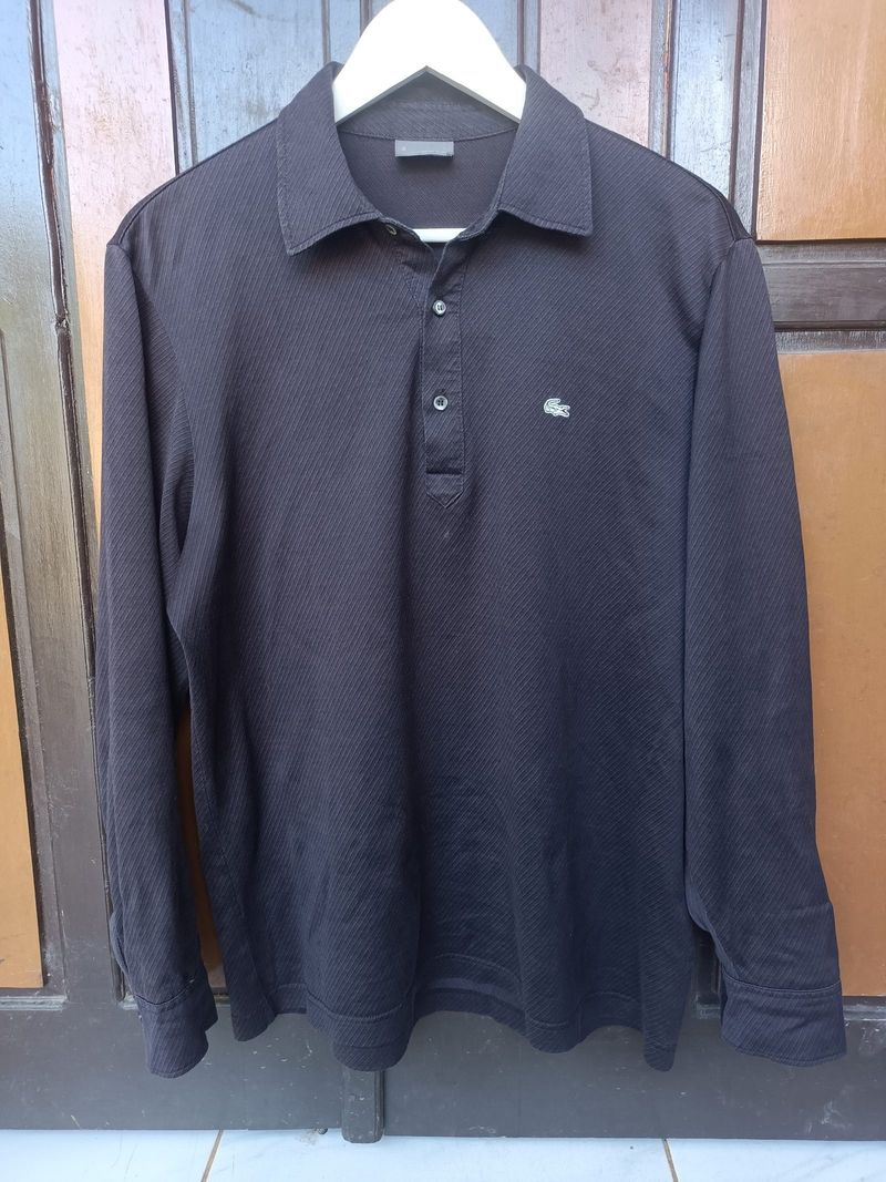vtg lacoste dark brown polo long., foto 2