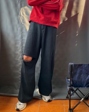 ripped denim baggy black