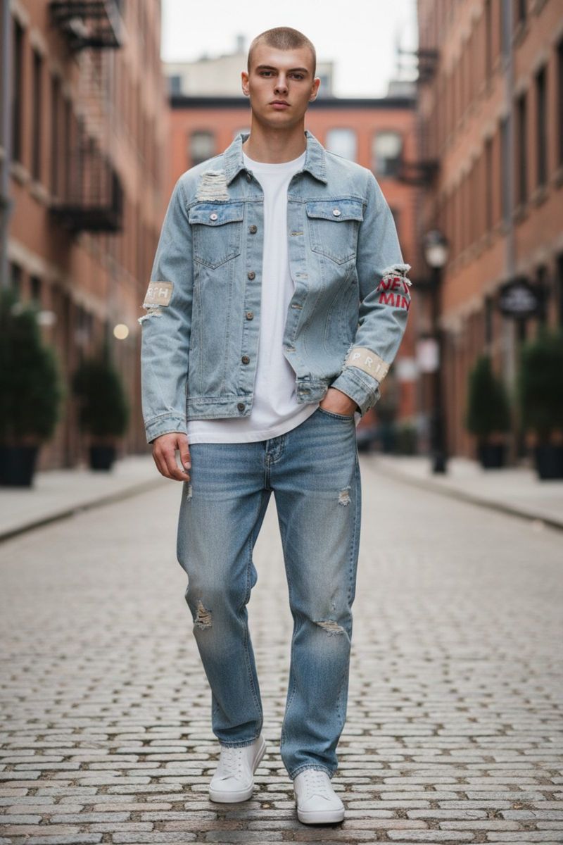 Jacket denim jeans by 8 second scn brand orginal, foto 3