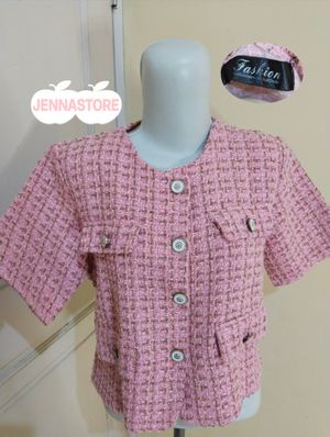 Cardigan pink tweed BKK