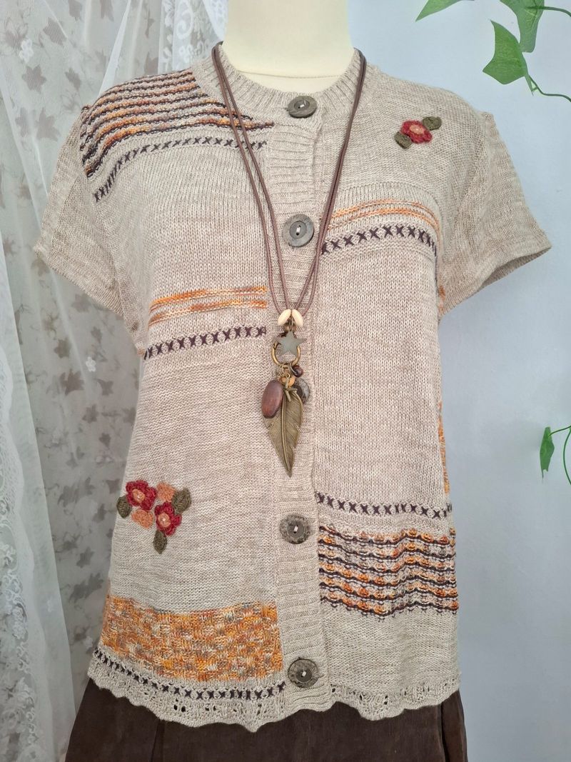 Mori kei brown knit top, foto 2