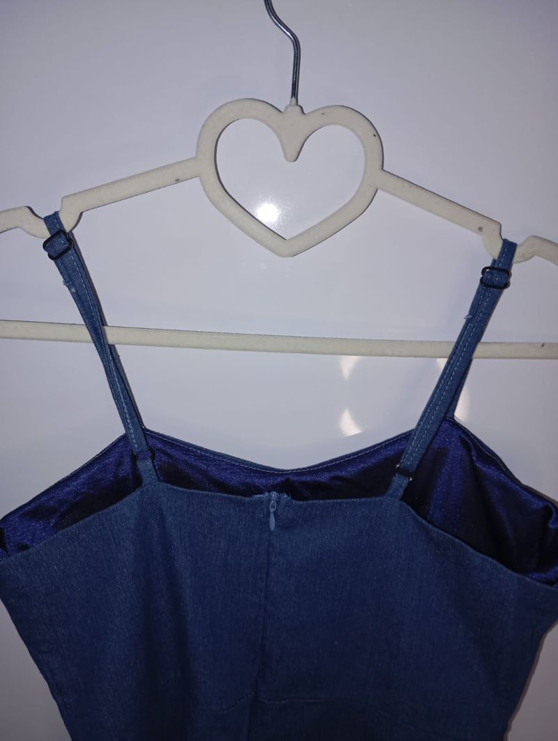 DAGEGE Denim Romper (Romper Bahan Denim Stretch), foto 3