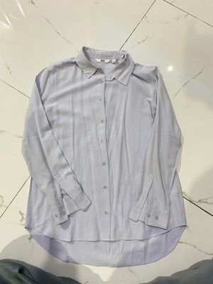 kemeja baby blue uniqlo