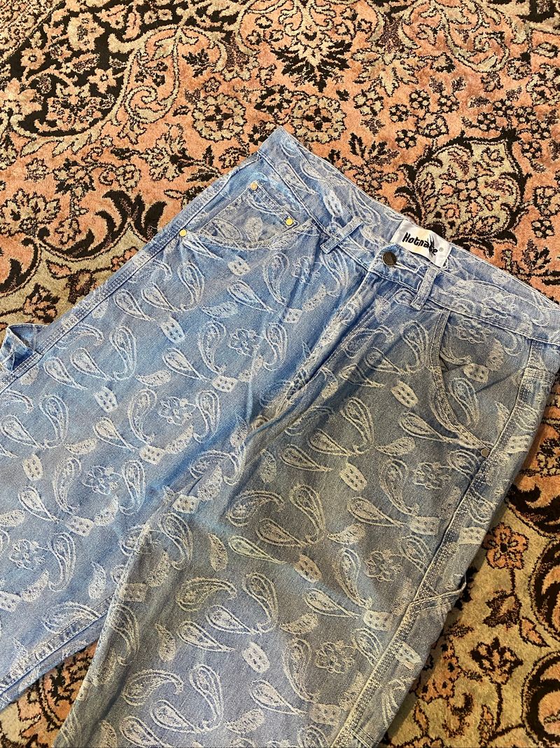 Hotnate Paisley carpenter denim pants, foto 3
