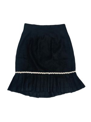 short skirt / rok pendek black coquette vintage lace pleats