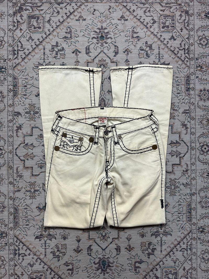 True Religion true white flared jeans pants, foto 3