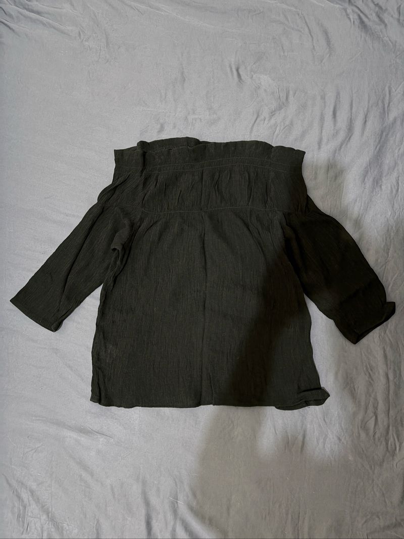 baju sabrina hitam gothic / black longsleeve, foto 3