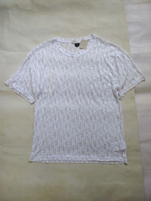 Dior White Oblique Logo Sheer Transparen Mesh