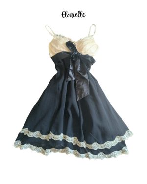 Black & cream bow dress