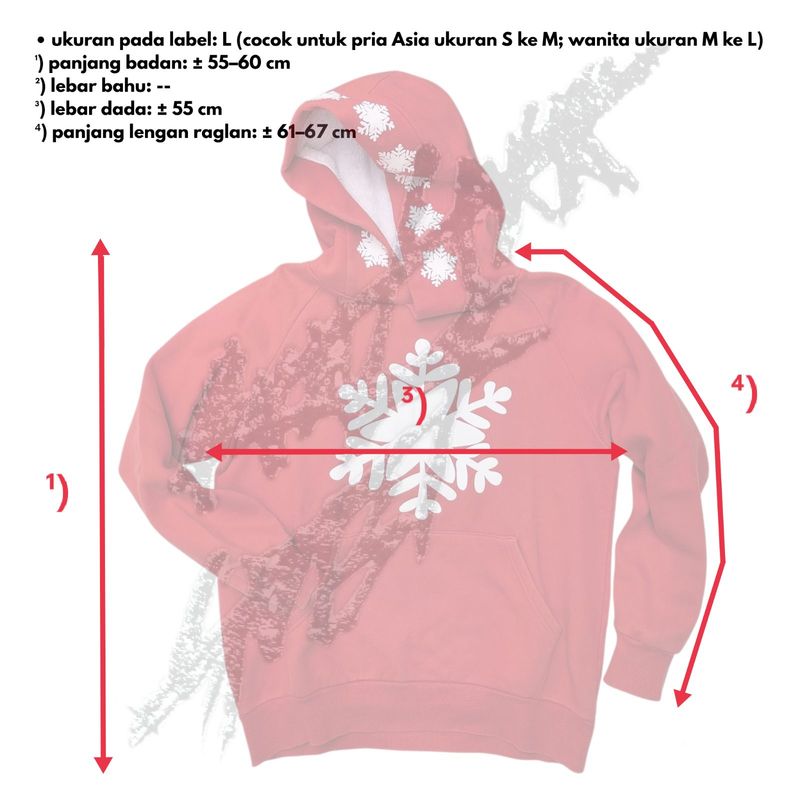 Hello Banga snowflakes graphic printed pullover hoodie, foto 6