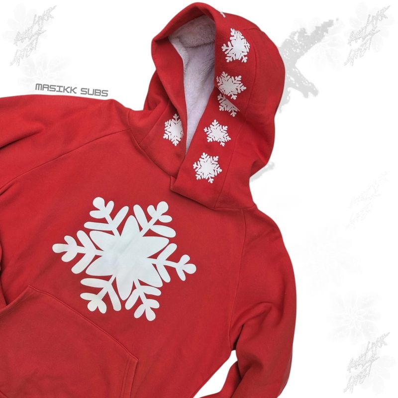 Hello Banga snowflakes graphic printed pullover hoodie, foto 3