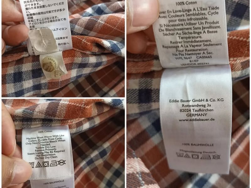 Kemeja Flannel Eddie Bauer Atasan Square Pattern Unisex, foto 4