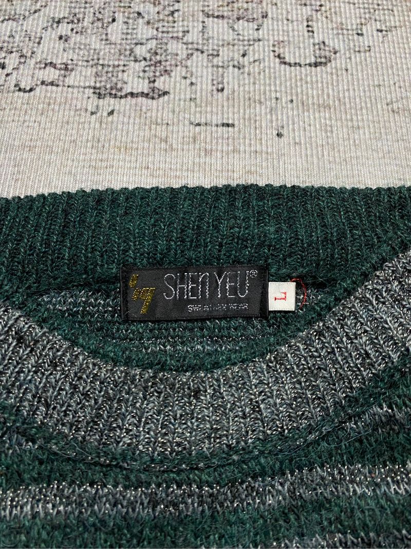 VTG SHEN YEU PATTERN KNIT SWEATER, foto 6