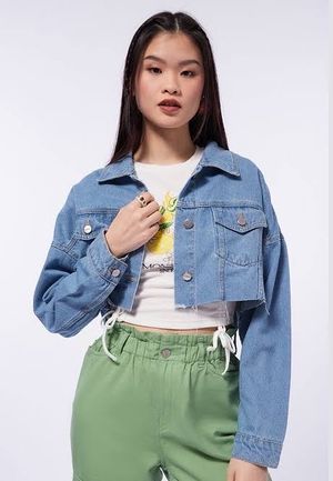 Streetwear Casual Denim jacket Wanita blue