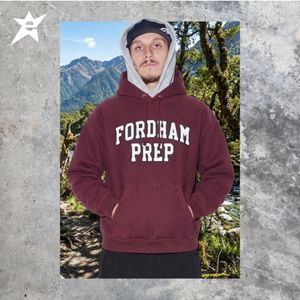 champion hoodie fordham prep maroon vintage