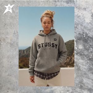 vintage hoodie stussy intl no.4 dark grey