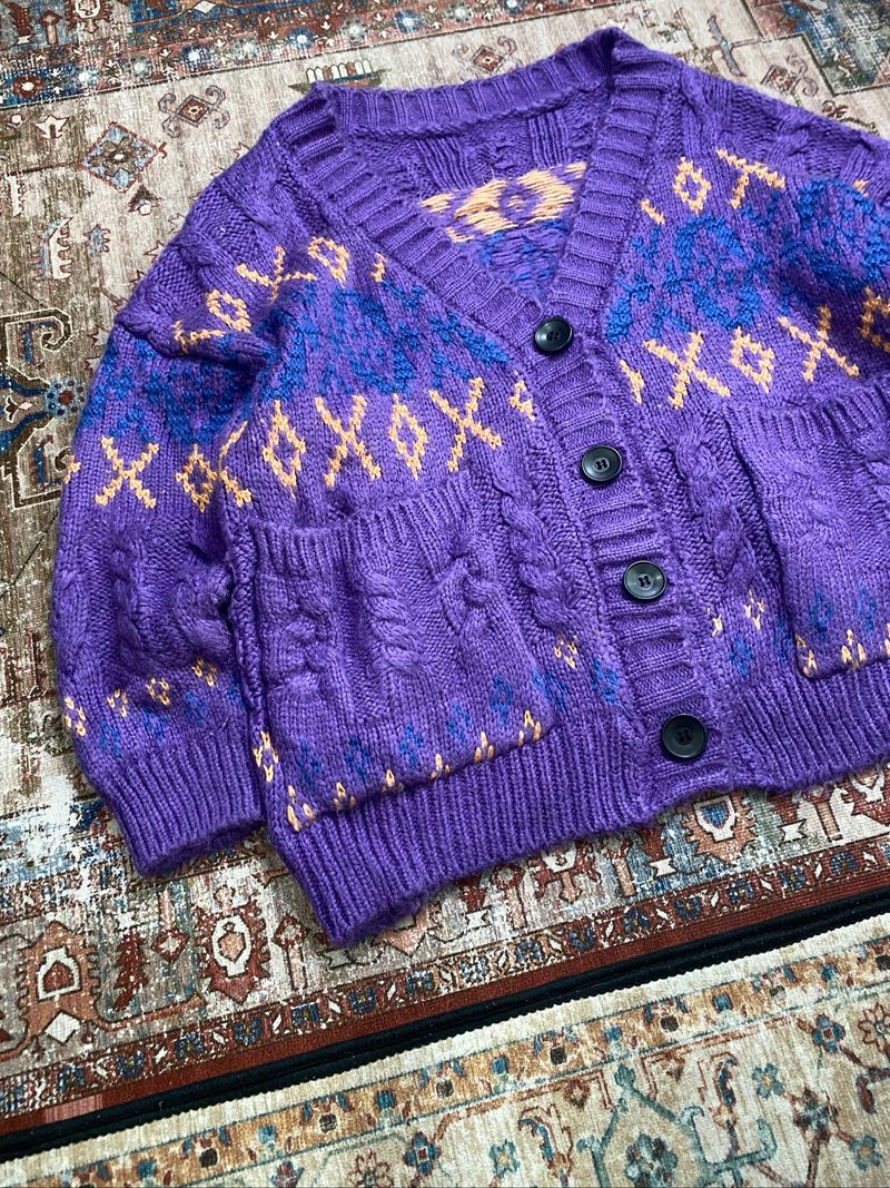 Knitwear Cardigan Pattern Purple, foto 4