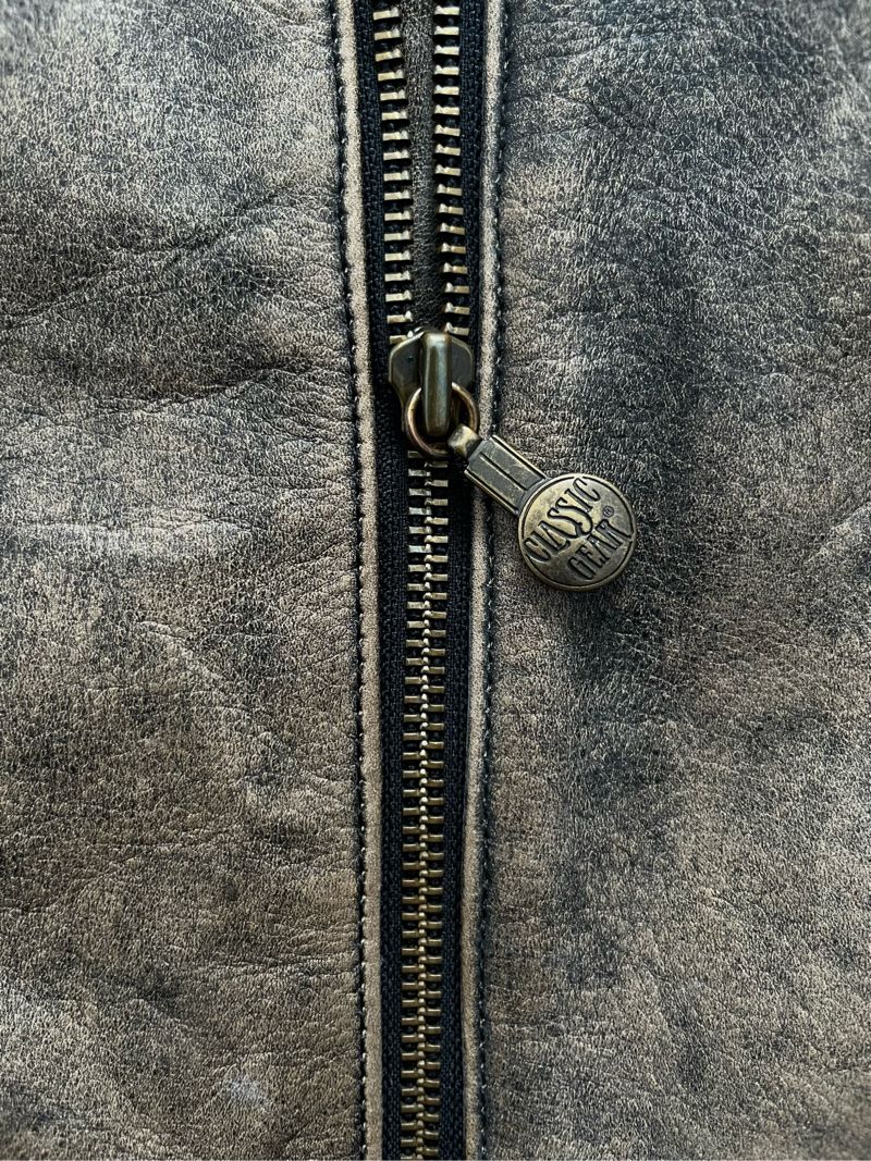 Vintage Leather jacket Pria tan, foto 6