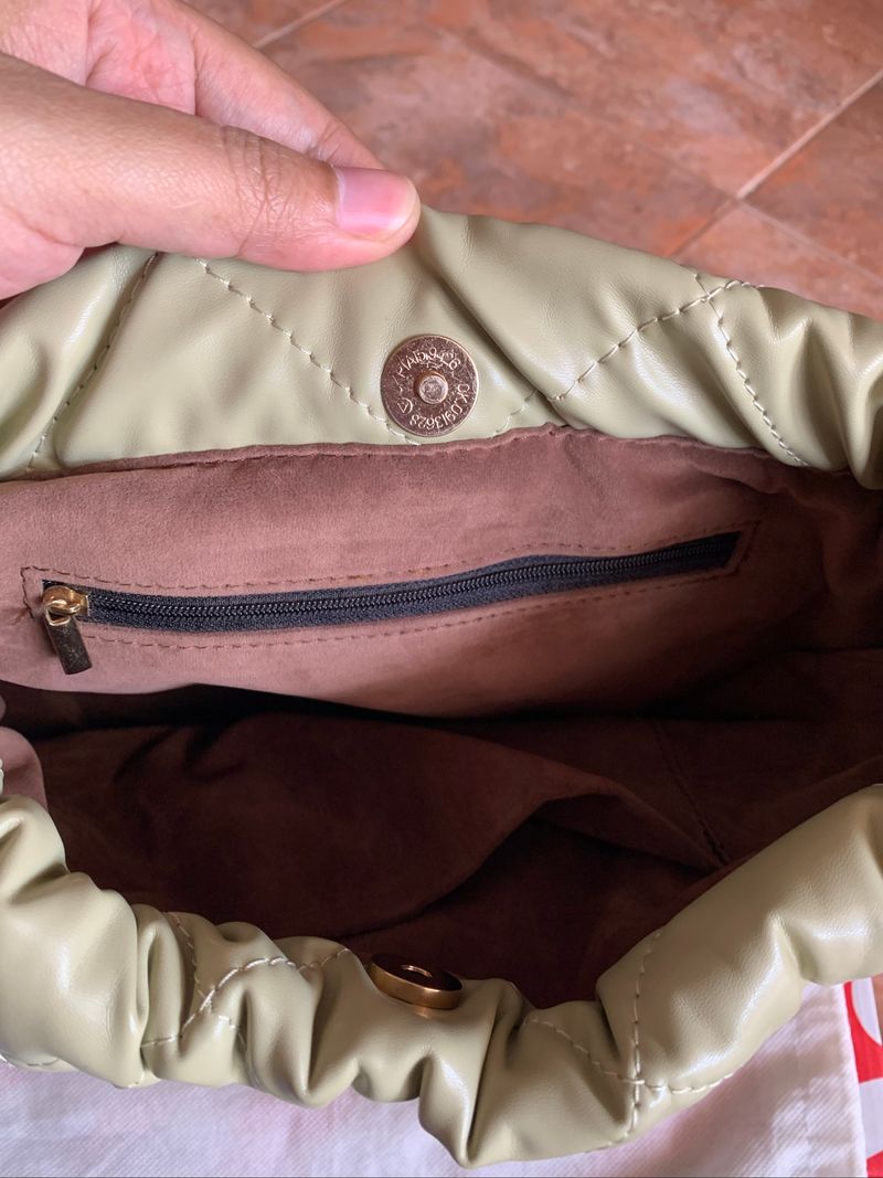 tas tote sage green chain, foto 5