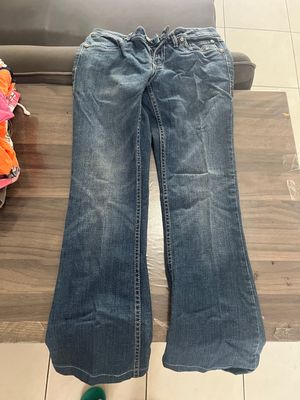 Harley Davidson Biker Casual Flare pants Wanita navy blue