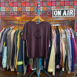 Karl Lagerfeld Circular Logo T-Shirt Deep Burgundy
