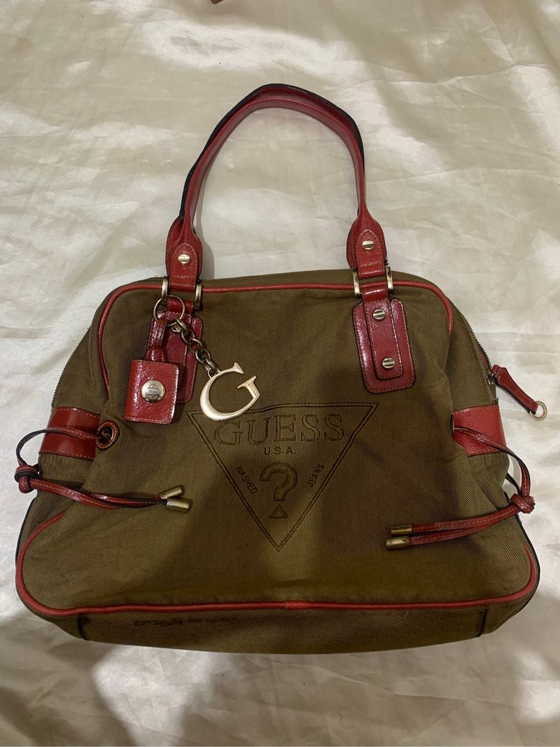 Authentic Guess Denim Satchel Tote Bag, foto 2