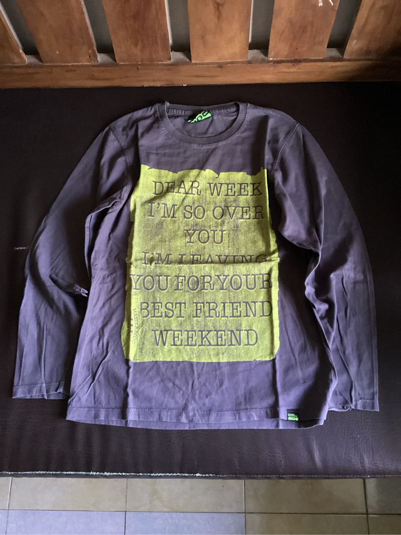 Tshirt Basic  Kaos vintage y2k gray moc long slevee, foto 2