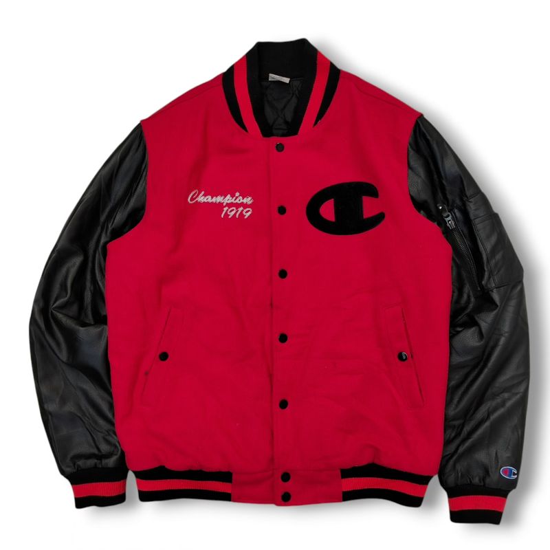 Bomber Champion Jacket Champion Luxury Bomber Jacket Pria Red