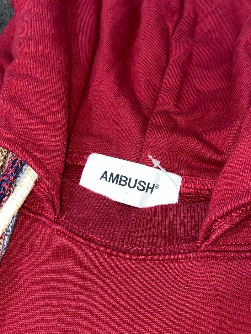 Ambush Multicord Pullover Hoodie Red Unisex, foto 9