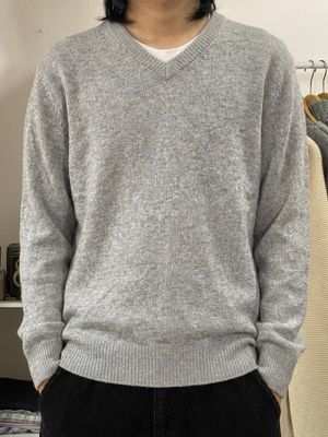 Knitwear V neck Blank Gray GU