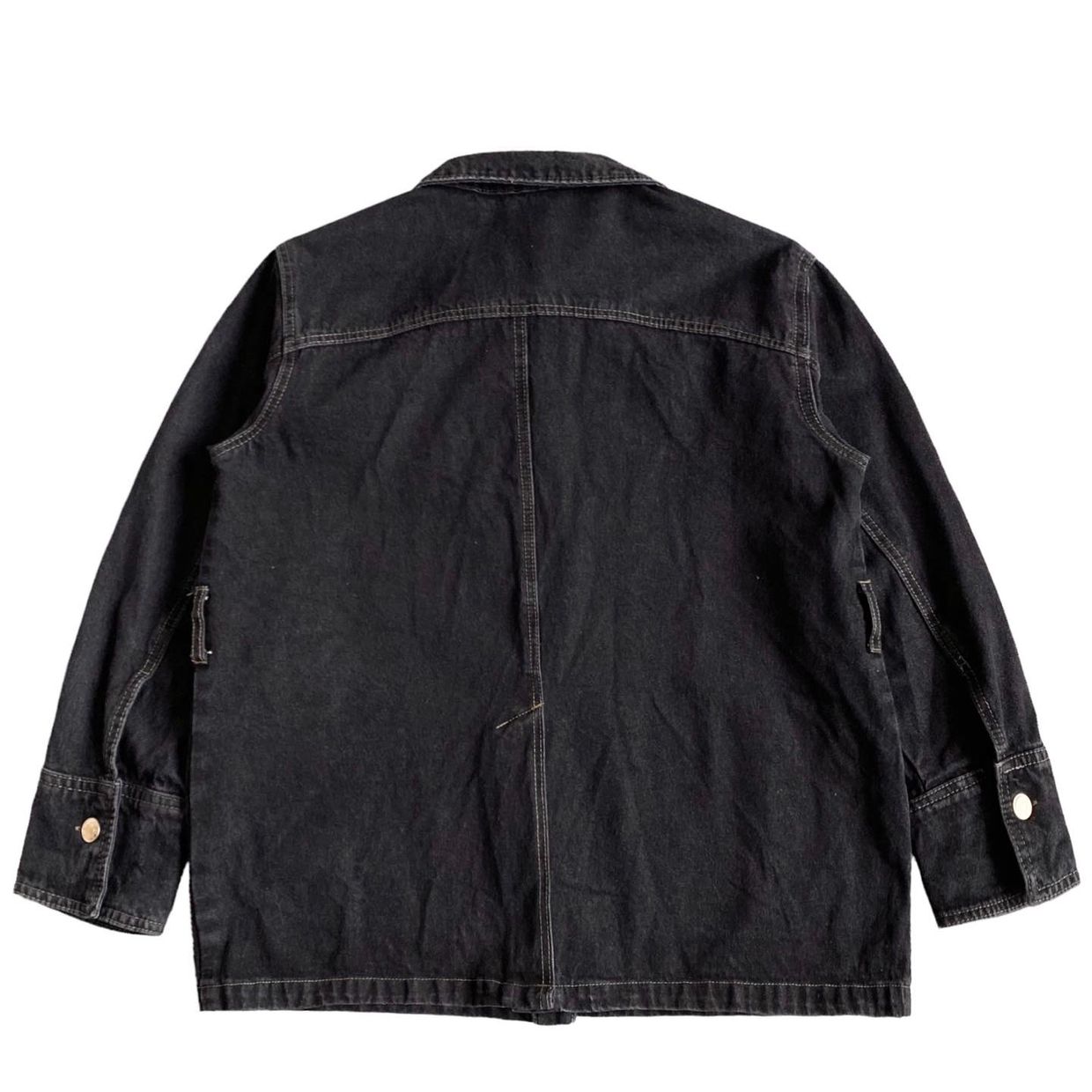 Minimalist Casual Denim jacket Pria black gray, foto 2