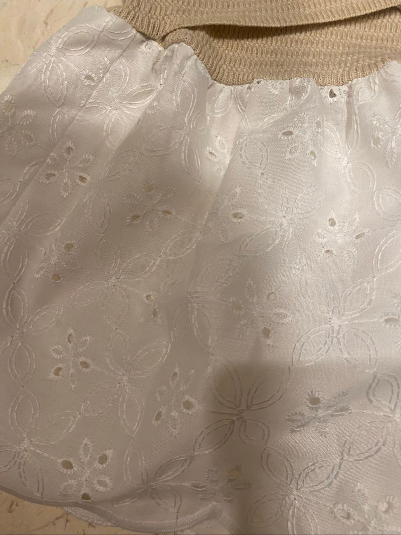 EVRD Eyelet Twist Knitted Strapless Embroidded Top, foto 3