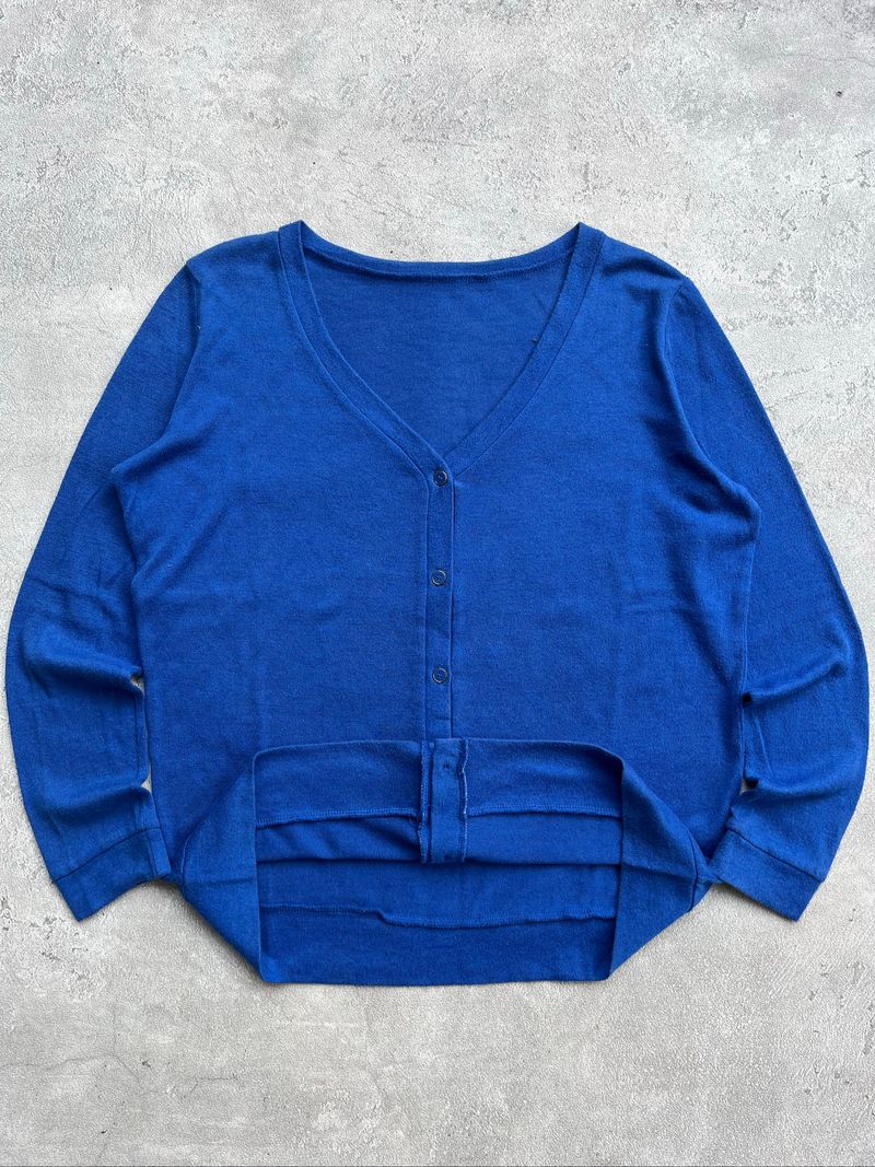 Cardigan knit basic blue, foto 5
