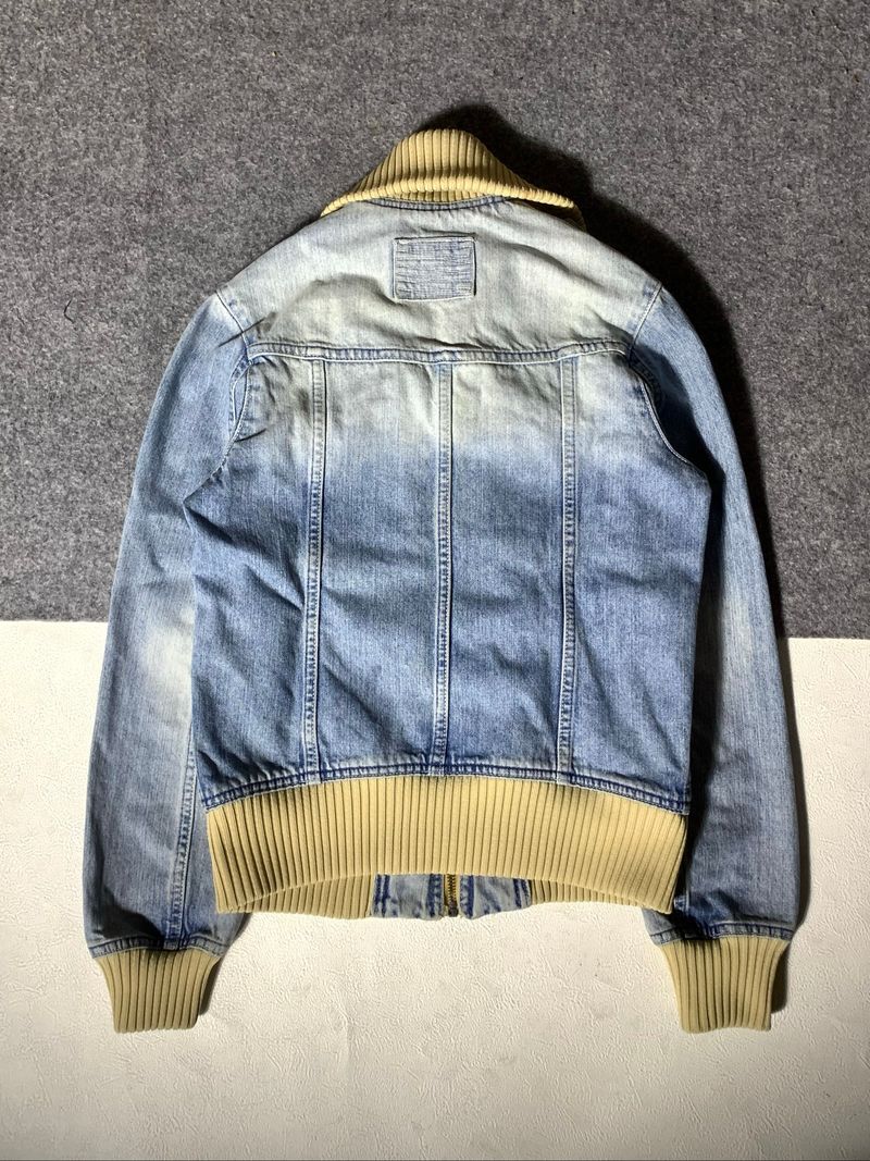 Bershka high neck distressed denim jacket, foto 8